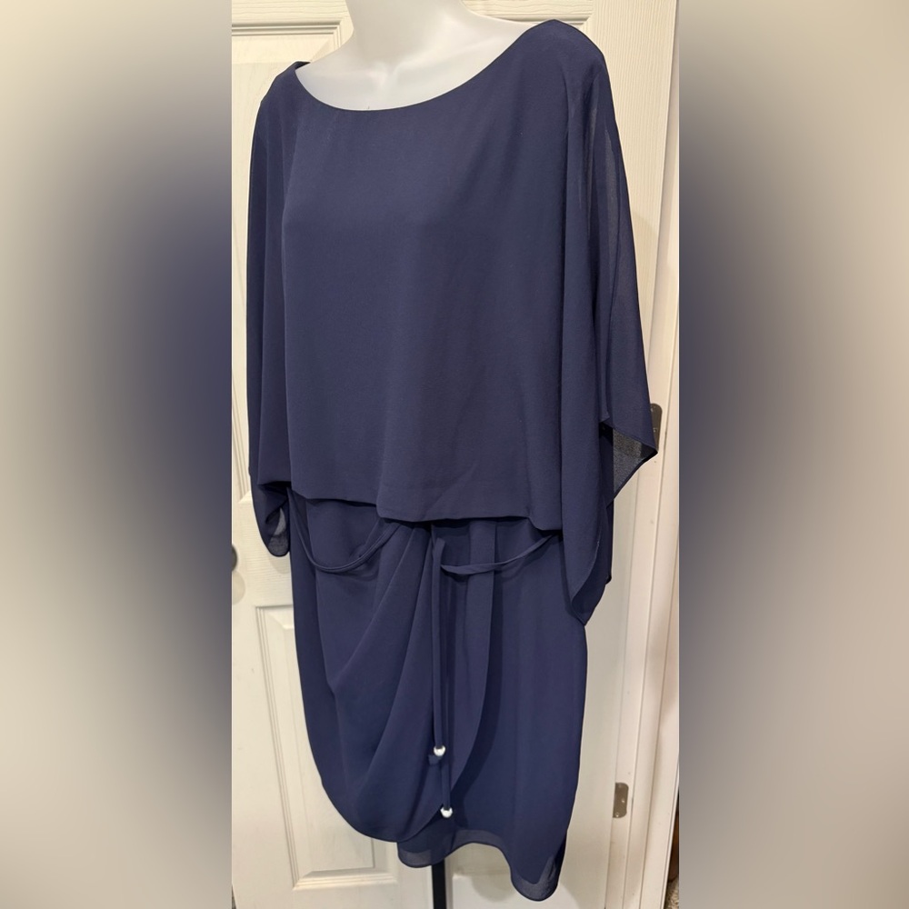 Jessica Howard Midnight Blue Dress with Rhinestone Detail
